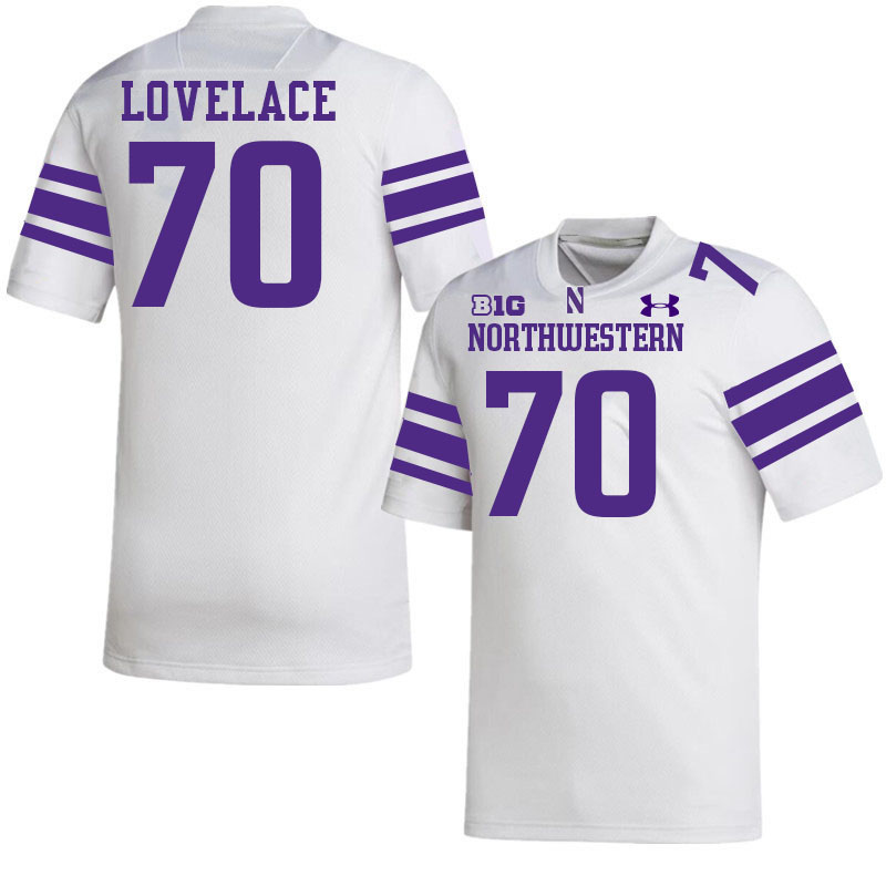 Northwestern Wildcats #70 Cooper Lovelace College Football Jerseys Stitched-White